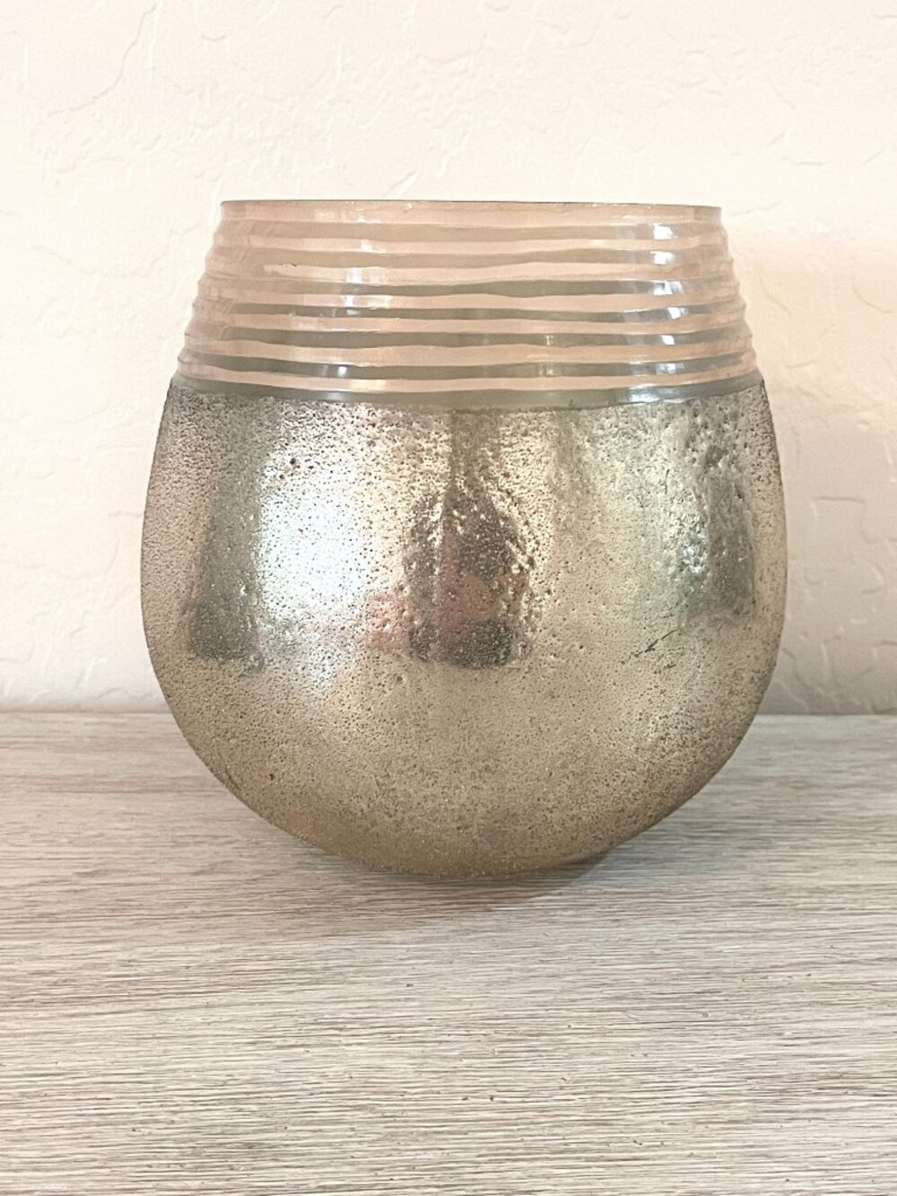 Rose Gold Metallic Pink Glass Vase Pot